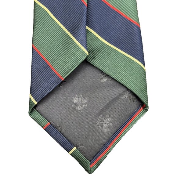 Brooks Brothers REPP Men's Tie Silk Blend Green Red Yellow Blue Striped Designer - Picture 5 of 7